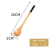 Conjunto de 6 Peças de Colheres de Madeira Natural para Cozinha, Mistura, Hashis Portáteis Estilo Japonês, Colheres, Colheres de Café, Colheres de Cabo Longo