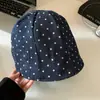 Sombrero de Pescador de Mezclilla Estrella Retro para Mujer, Moda Versátil de Primavera y Verano, Sombrero de Cubo con Protección Solar, Circunferencia de Cabeza Grande