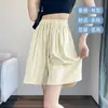 Shorts Yamamoto Off-White para Mujer, Verano Delgado Estilo Nuevo, Ropa Exterior Casual, Pantalones Deportivos de Seda de Hielo Frescos de Tacto, Largo Medio, Pierna Ancha