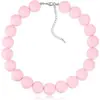 Amazon Moda Collar para Niños y Mujeres 10 Bolas Acrílicas de Color Rosa Mixto Cadena para Suéter