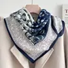 Pañuelo de Seda Estilo Chino Jardín de Suzhou, 70X70 Cm, Pañuelo Cuadrado Pequeño de Seda Artificial para Mujer, Pañuelo de Cabeza Estilo Vintage Primavera y Otoño, Pañuelo Protector de Cuello, Chal