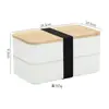 Caixa de almoço de bambu de camada dupla estilo japonês leve para trabalhadores de escritório homens e mulheres conjunto de caixa de almoço caixa de almoço de salada portátil forno de micro-ondas