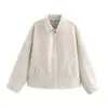 Chaqueta Larga de Moda Casual Versátil con Bolsillos para Mujer, Transfronteriza Europea y Americana, Otoño e Invierno
