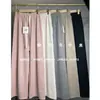 Cashmere (cashmere de bebê composto) calças casuais de perna larga para mulheres, novo outono/inverno, cintura alta, fluidas, compridas até o chão, de perna larga
