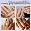 Manicura de Color Sólido Largo Uñas Portátiles Manicura de Gama Alta Uñas Postizas Forma de Almendra Brillantes Uñas Removibles Producto Terminado