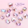 Celebridad en línea Aurora Fantasma morado fondo puntiagudo Diamante gota de agua grande corazón de melocotón corazón torcido diamante Super Brillante accesorios con forma taladro de uñas al por mayor