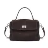 Bolsa de Mão Quadrada Pequena de Couro Camurça Genuíno para Comércio Exterior 2026 Nova Mais Vendida Feminina com Toque de Luxo e Estilo Elegante para o Dia a Dia e Uso Transversal