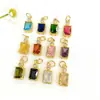 Piedra Cúbica de Zirconia Geométrica Colorida Rectangular Colgante Joyería Pulsera Collar Pendientes Colgante Accesorios DIY Materiales de Producción