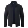 2026 Otoño/Invierno Transfronterizo Nuevo Suéter de Punto Jacquard con Cuello Alto y Forro Polar para Hombre Talla Grande Moda Casual Chaqueta para Hombre