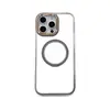Adecuado para iPhone 16 Pro Funda de Teléfono Magnética de Dos Tonos y Alta Transparencia Apple 15 Color Contrastante Lente de Metal 14 Funda Anticaída 3
