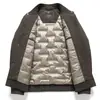 Chaqueta de Plumas para Hombre Otoño e Invierno Cuello Solapa Estilo Ropa de Trabajo Estándar Nacional 90% Plumón de Pato Blanco Cálida Joven Lujo Tendencia Abrigo Resistente al Frío