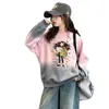 Roupas Infantis para Meninas 2026 Estilo Primavera/Outono Cartoon Gradiente Tie-Dye Moletom Fashion para Menina Largo Versátil Gola Redonda Top Tendência
