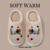 Pantuflas de invierno de felpa y algodón para mujer, cálidas para el hogar interior, antideslizantes, con suela gruesa, de dibujos animados, de pelo, para hombre, venta al por mayor de invierno