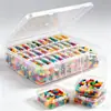 Caja de almacenamiento transparente acrílica para cuentas, juego de botellas de almacenamiento de 54 colores, botellas de almacenamiento de cuentas de gran capacidad