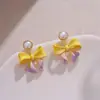 Nuevos Pendientes de Flor Dulces y Lindos para Primavera y Verano con Diseño Único, Pendientes Colgantes de Flor Rosa en Forma de Corazón para Mujeres de Nicho