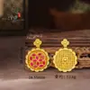 Mesmo estilo da loja de ouro, método antigo ouro de areia incrustado com diamantes bússola de moeda giratória pingente, pingente de suspensão de bússola de moeda de cobre para dinheiro giratório