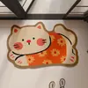 Alfombrilla de suelo de tierra de diatomeas linda de dibujos animados para entrada y puerta de baño, absorbente, antideslizante, suave, aislante, alto valor estético, alfombrilla para pies de forma única