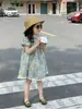 Verano 2026 Nuevo Estilo Ropa Infantil Coreana Vestido Floral para Niñas Vestido de Princesa Dulce Francés con Mangas Abullonadas de Manga Corta