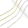 Cadena de Cuentas con Clip Lateral de 1.5 mm Cadena Plana DIY Acero de Titanio Color Duradero 18K Cadena Retorcida Accesorios de Joyería Venta al por Mayor