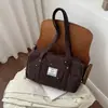 Bolsa de Veludo Feminina 2026 Nova Tendência Outono Retrô Gorpcore Bolsa de Ombro Único Grande Capacidade para Aula Trabalho