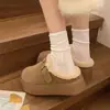 Pantuflas Esponjosas para Mujer Ropa de Exterior 2026 Nuevas de Invierno con Felpa Adentro Puntera Cerrada de Algodón Suela Gruesa Medias Pantuflas Birkenstock Botas de Nieve para Mujer