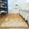 Alfombra de Felpa de Lana Sintética Transfronteriza Alfombrilla para Piso Manta para Dormitorio Ventana Mirador Hogar Color Sólido Alfombrilla para Stand Interior