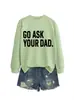 Ve a Preguntarle a tu Papá Amazon Wish Moda Otoño e Invierno Nueva Sudadera para Mujer Cuello Redondo Manga Larga Comercio Exterior Transfronterizo