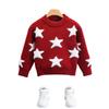 Suéter de Punto Cálido y Elegante para Niños, Manga Larga, Cuello Redondo, Estrella de Cinco Puntas, Nuevo Otoño e Invierno 2026