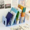 Suporte de Livro Armazenamento de Livros de Mesa Material de Estudo Estudante Porta-Livros de Mesa Pequena Estante Divisória Rack de Armazenamento