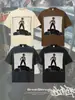 2026 Cruzamento Primavera e Verão Ts Graffiti Algodão Puro Camiseta Masculina Impressão Direta Verão Respirável Manga Curta Rua Retrô