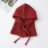 Novo Estilo Chapéu Balaclava de Fio de Laço e Cachecol de Pescoço Tudo-em-Um Feminino Outono e Inverno Lã Mesclada Tricotado Quente Chapéu para Frio