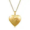 Colgante de Acero Inoxidable 316L Estilo de Moda Transfronterizo Letra Corazón Abrible en Forma de Caja para Fotos Collar con Foto de Transferencia de Calor en Forma de Corazón