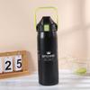 Termo de Acero Inoxidable de Doble Capa 304, Mismo Estilo para Hombres y Mujeres, Taza con Tapa de Rebote de Gran Capacidad con Asa, Vaso Recto, Acero Inoxidable 304