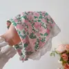 Pañuelo de Seda Floral con Atmósfera de Verano para Mujer, Pañuelo de Encaje Francés, Nuevo Estilo 2025 para Sesión de Fotos E18