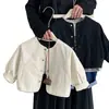 Cárdigan de algodón puro para niños coreanos, chaqueta de un solo pecho para niños y niñas