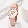 Relógio Feminino Popular, Estilo Coreano Simples Digital com Pulseira de Couro, Tendência entre Estudantes, Design de Flecha Furando o Coração, Relógio de Celebridade da Internet