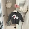 Suéter de punto con capucha para niña de otoño e invierno, suéter jacquard de perrito lindo estilo coreano, atuendo de otoño para bebé, top suave y versátil
