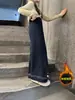 2026 Novas Calças Largas Forradas com Lã para Meninas Outono/Inverno Roupas Externas Meninas Cintura Alta Soltas Espessas Quentes Casuais Longas Tendência