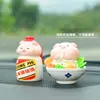 Enfeite de porco para carro comida chinesa, porquinho fofo, decoração criativa para carro, presente para meninas, peça única dropshipping