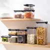 Tarro sellado para cereales, cereales, almacenamiento de cocina, caja de plástico transparente de grado alimenticio, aperitivos, productos secos, té.