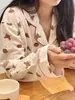 Edición Limitada 2026 Pijama de Mujer Estilo Coreano Gama Alta Primavera y Otoño Algodón Puro Cepillado Cálido Dibujos Animados Manga Larga y Pantalones Ropa de Casa