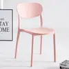 Silla de Comedor de Plástico Minimalista Nórdica para Uso Doméstico, Silla con Respaldo Engrosado para Apartamentos de Alquiler, Silla de Color Caramelo de Moda para Restaurantes, Silla de Ocio Comercial