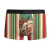 Ropa Interior para Hombre Navideña Transfronteriza Monstruo de Pelo Verde Estampado de Papá Noel Serie a Cuadros Ropa Interior Extraña Regalo de Año Nuevo