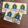 Hotong Tíbet Nepal Thangka Puro Pintado a Mano Buda de la Medicina Mantra del Corazón Forma de Calabaza [Sutra del Corazón]
