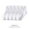 Meias de Algodão Finas de Cor Sólida Verão Minlou para Meninos e Meninas, Meias Esportivas Brancas Puras para Estudantes, Meias de Rede, Dropshipping Disponível