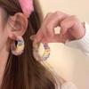 Aretes personalizados de felpa flocado 2023 otoño e invierno Nuevos aretes de diseño nicho coloridos aretes de lana para mujer Aretes de arcoíris