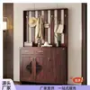 Armário de Sapatos Estilo Chinês para Uso Doméstico, Armário de Armazenamento Integrado e Cabideiro, Gabinete de Entrada Montado na Parede, Divisória de Grande Capacidade