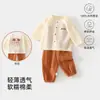 Conjunto de dos piezas para bebé, ropa de casa de gasa de algodón puro para bebé, ropa para aire acondicionado, cárdigan fino de verano, pantalones anti-mosquitos, ropa para lactantes