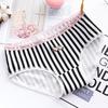 Ropa interior de algodón transpirable y cómoda para mujer con estampado de rayas y color caramelo de dibujos animados 731 precio de fábrica suministro directo