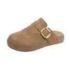 Mules versátiles sin cordones, pantuflas retro simples y cómodas de punta cerrada, transpirables, nuevo modelo 2026, de suela gruesa para otoño